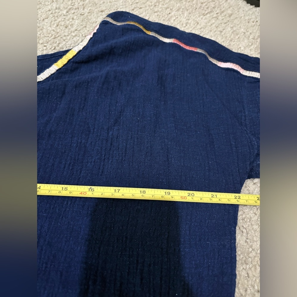 Madewell Isadora Embroidered Shift Dress Size Medium Blue 100% Cotton - Picture 6 of 7